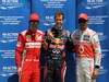 GP CANADA, 09.06.2012- Qualifiche, terzo Fernando Alonso (ESP) Ferrari F2012, Sebastian Vettel (GER) Red Bull Racing RB8 pole position e secondo Lewis Hamilton (GBR) McLaren Mercedes MP4-27