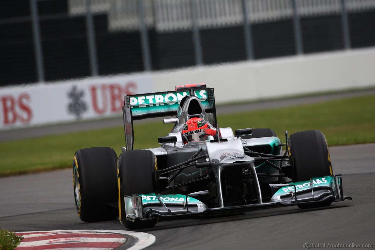 GP CANADA, 08.06.2012- Prove Libere 1, Michael Schumacher (GER) Mercedes AMG F1 W03 