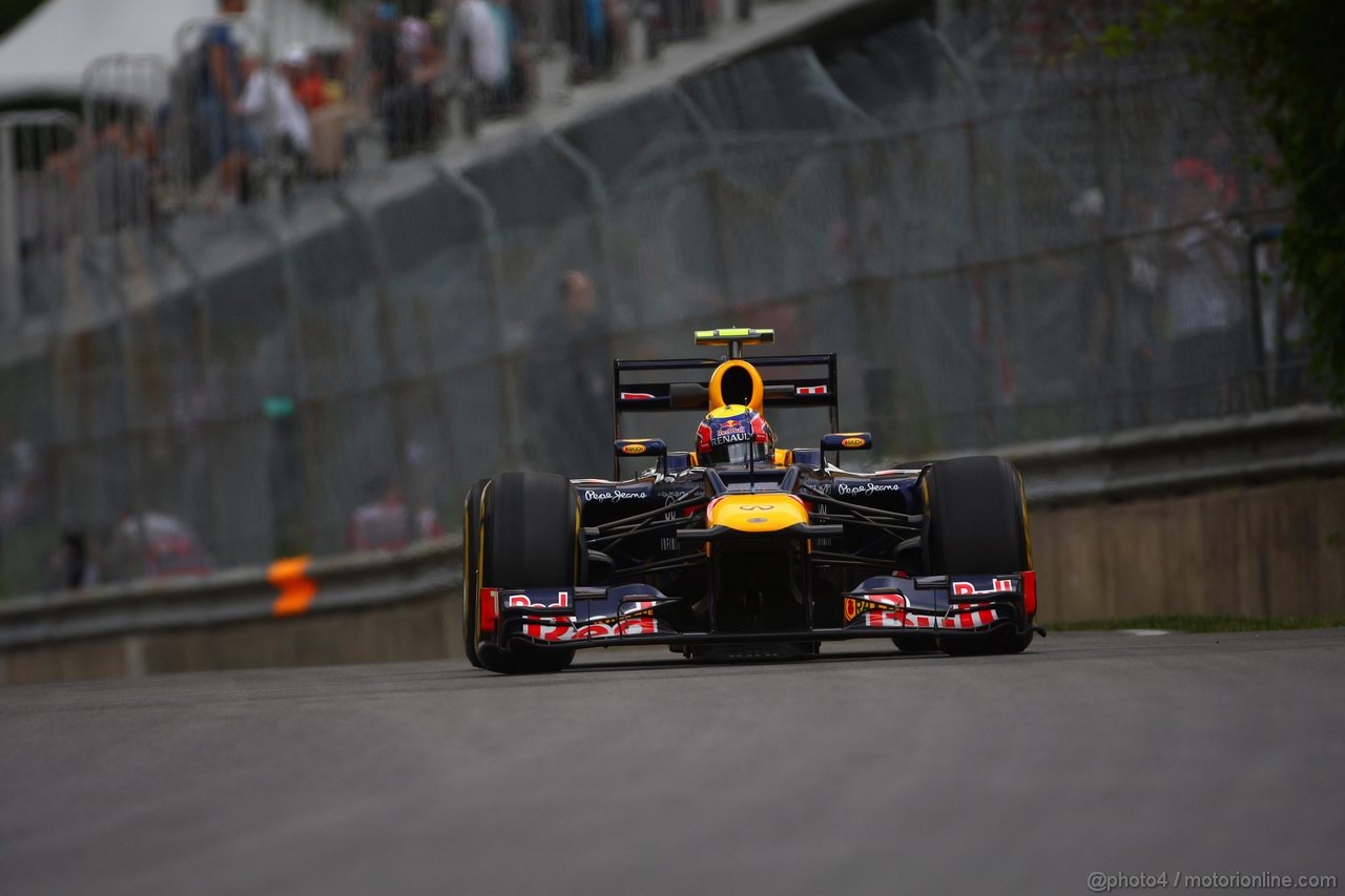 GP CANADA, 08.06.2012- Prove Libere 1,  Mark Webber (AUS) Red Bull Racing RB8