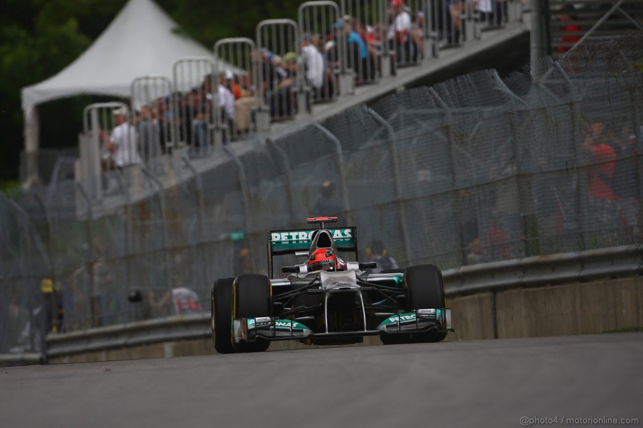 GP CANADA, 08.06.2012- Prove Libere 1,  Michael Schumacher (GER) Mercedes AMG F1 W03 