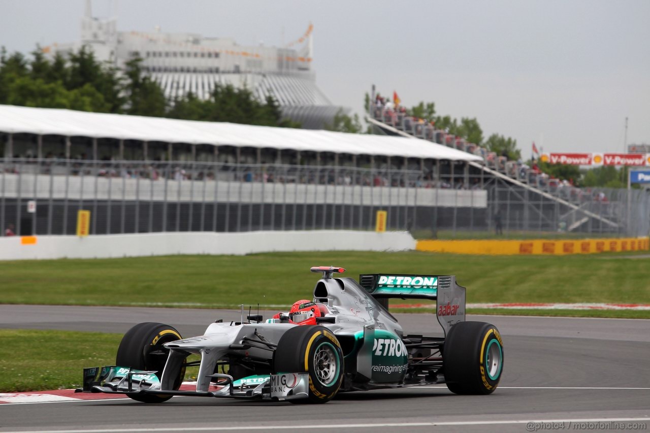 GP CANADA, 08.06.2012- Prove Libere 1,  Michael Schumacher (GER) Mercedes AMG F1 W03
