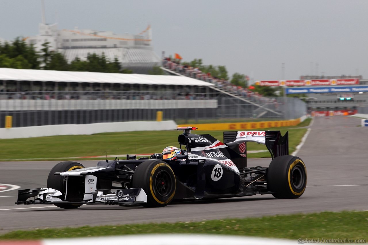 GP CANADA, 08.06.2012- Prove Libere 1,  Pastor Maldonado (VEN) Williams F1 Team FW34 