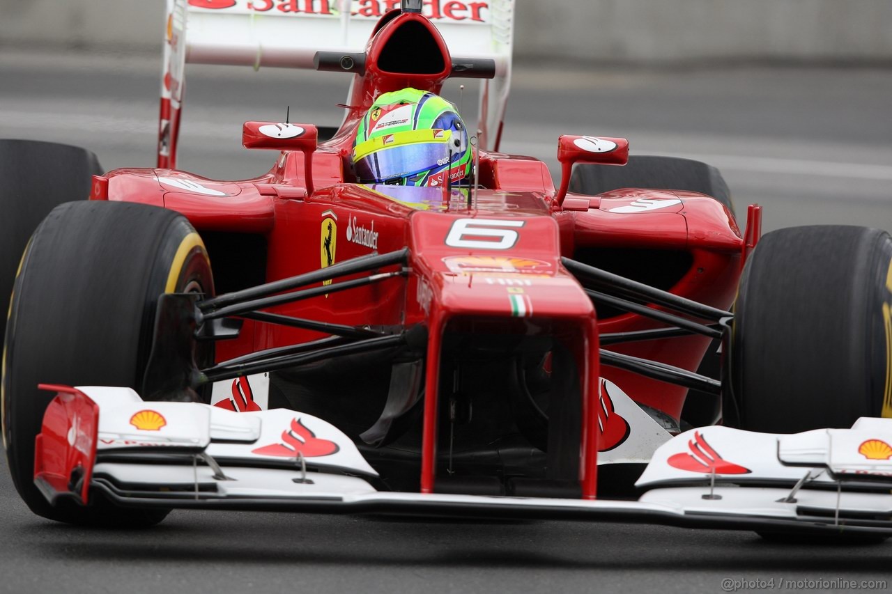 GP CANADA, 08.06.2012- Prove Libere 1,  Felipe Massa (BRA) Ferrari F2012 