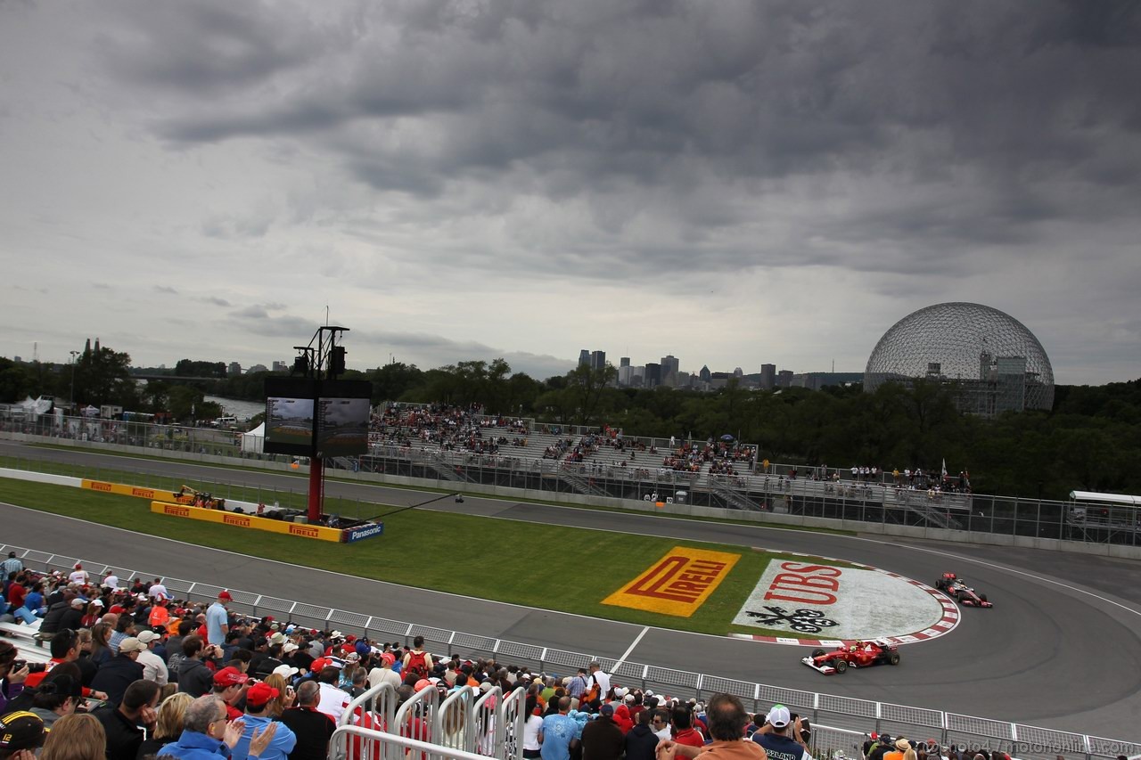 GP CANADA, 08.06.2012- Prove Libere 1,  Felipe Massa (BRA) Ferrari F2012 e Lewis Hamilton (GBR) McLaren Mercedes MP4-27 