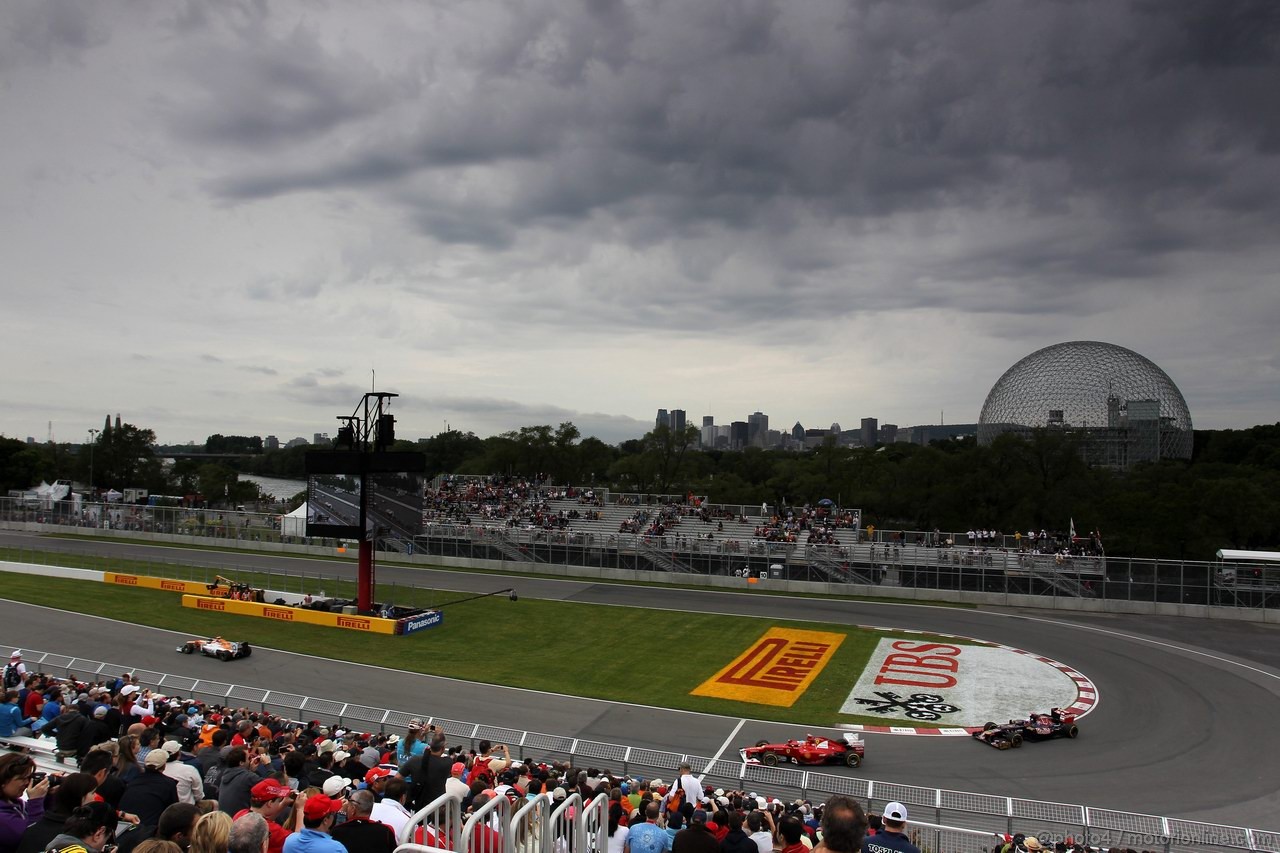 GP CANADA, 08.06.2012- Prove Libere 1,  Fernando Alonso (ESP) Ferrari F2012 andDaniel Ricciardo (AUS) Scuderia Toro Rosso STR7 