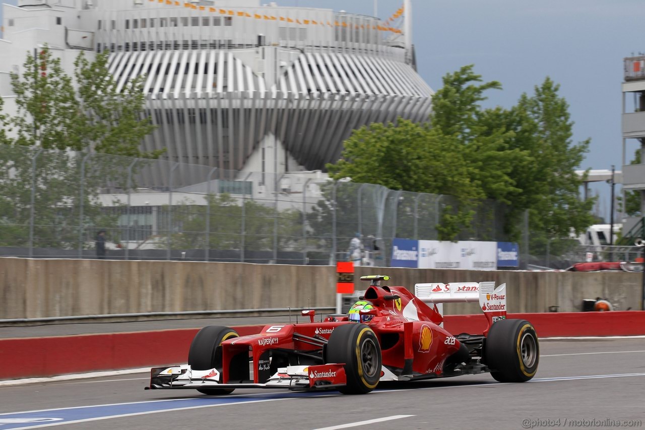 GP CANADA, 08.06.2012- Prove Libere 2, Felipe Massa (BRA) Ferrari F2012 
