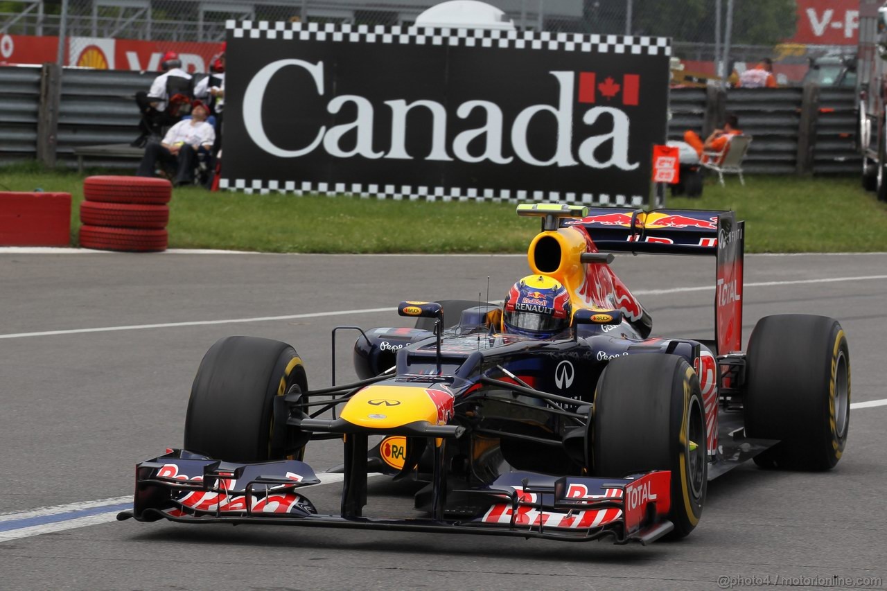 GP CANADA, 08.06.2012- Prove Libere 2, Mark Webber (AUS) Red Bull Racing RB8 