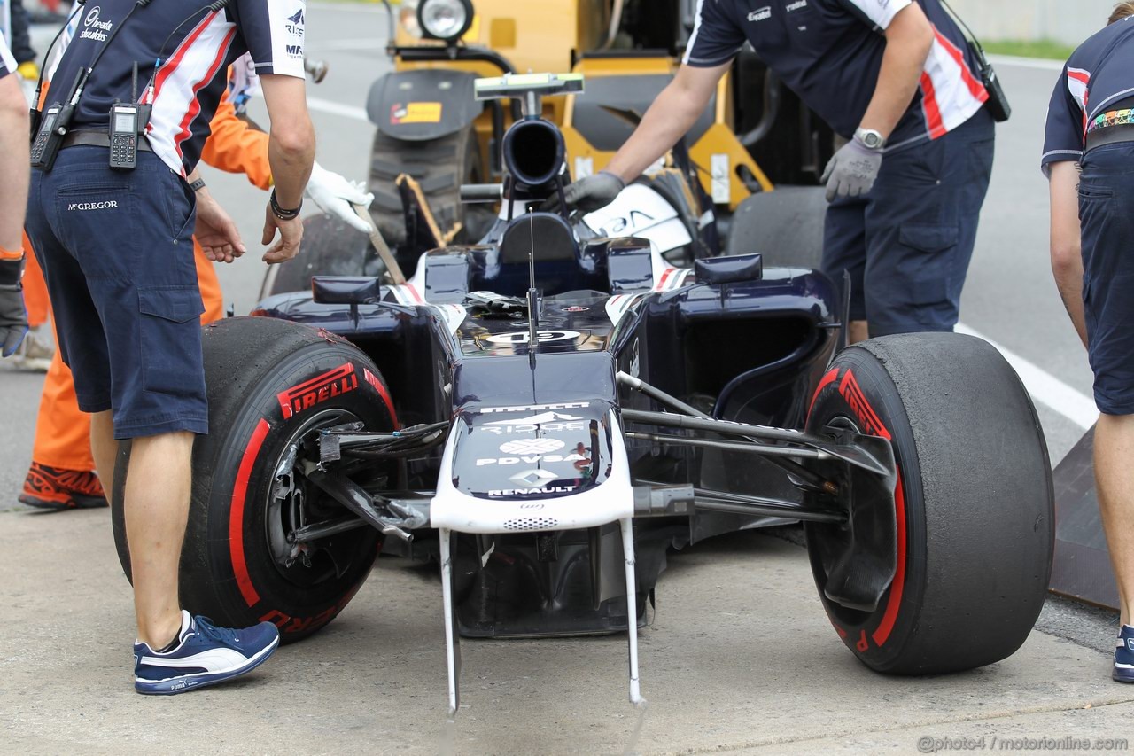 GP CANADA, 08.06.2012- Prove Libere 2, Crash, Bruno Senna (BRA) Williams F1 Team FW34 