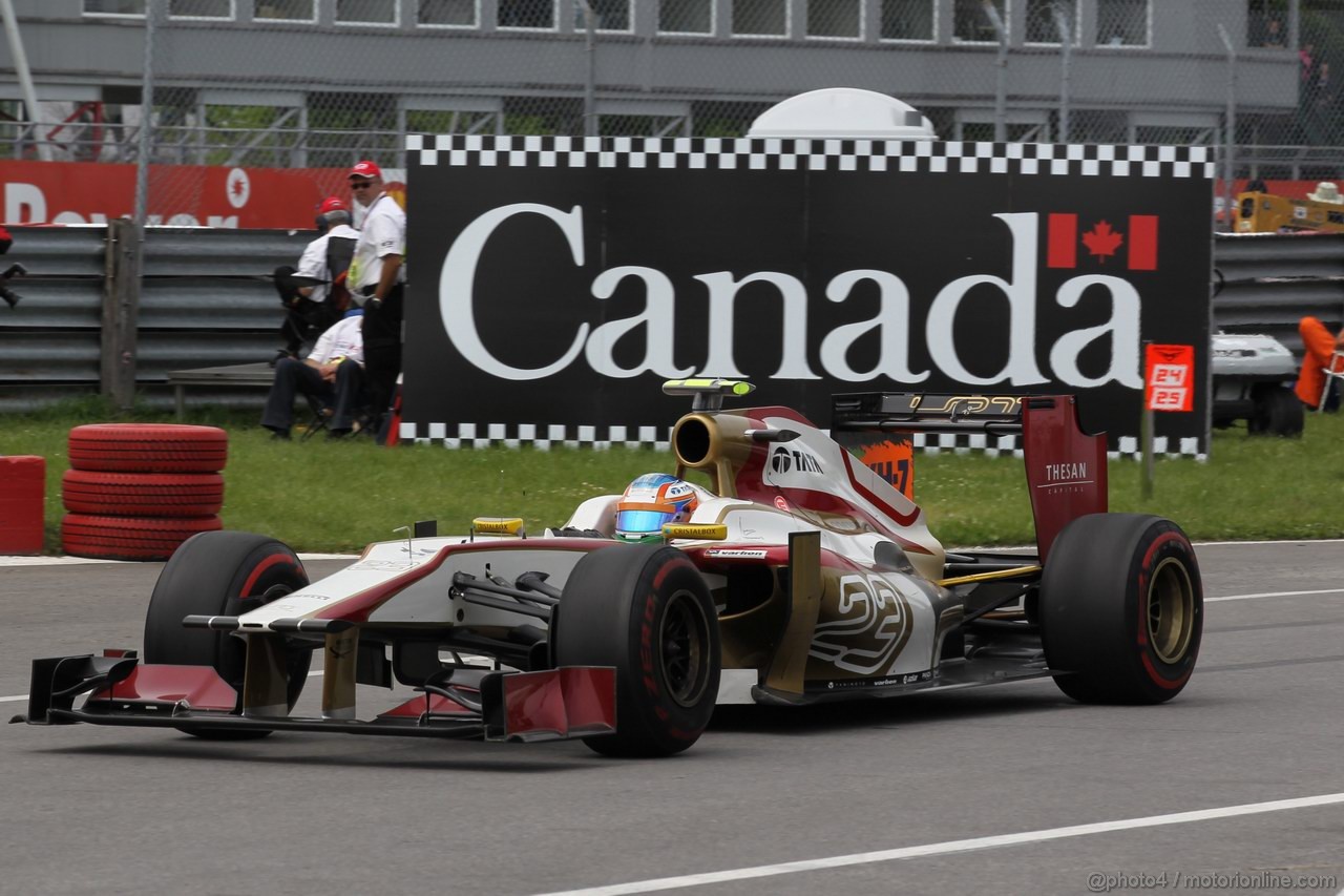 GP CANADA, 08.06.2012- Prove Libere 2, Narain Karthikeyan (IND) HRT Formula 1 Team F112 