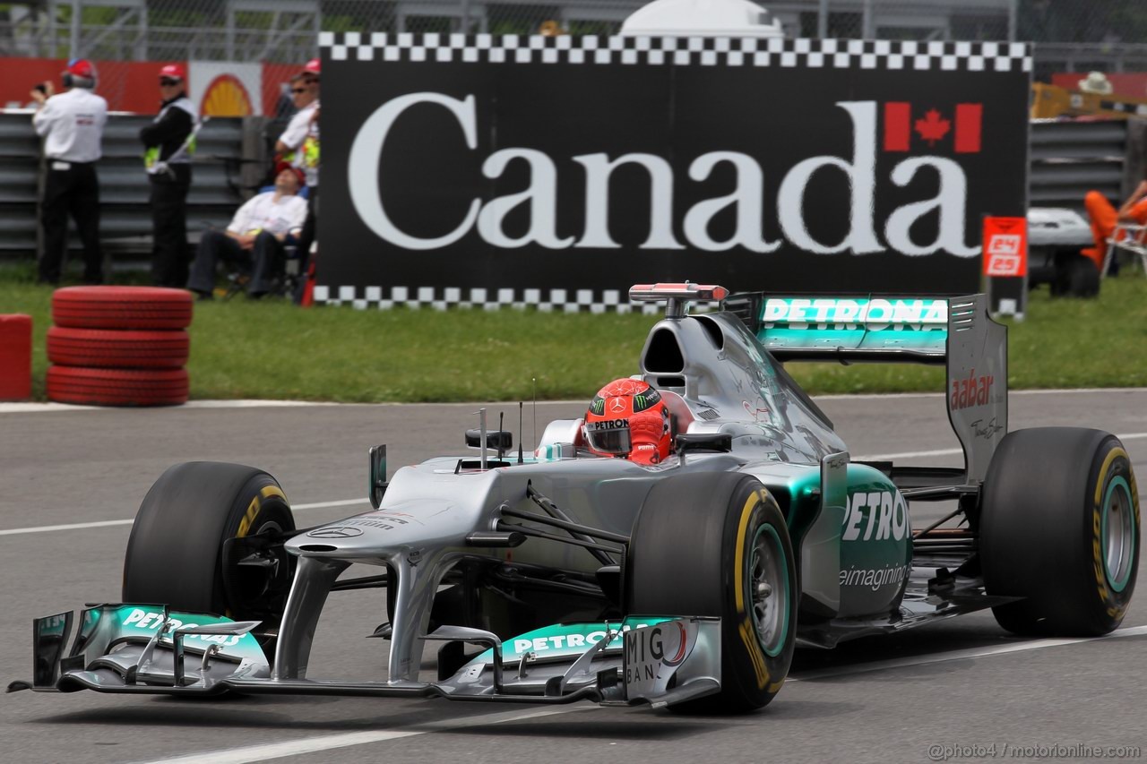 GP CANADA, 08.06.2012- Prove Libere 2, Michael Schumacher (GER) Mercedes AMG F1 W03 