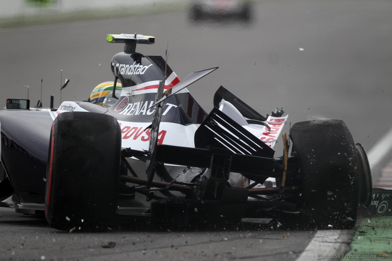 GP CANADA, 08.06.2012- Prove Libere 2, Crash, Bruno Senna (BRA) Williams F1 Team FW34