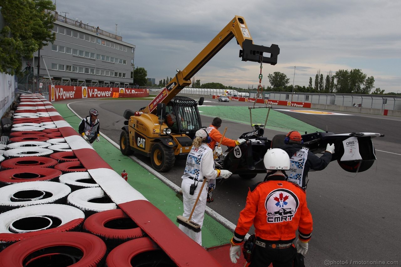 GP CANADA, 08.06.2012- Prove Libere 2, Crash, Bruno Senna (BRA) Williams F1 Team FW34