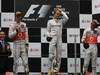 GP CHINA, 15.04.2012 - Gara,  Podium 1st Nico Rosberg (GER) Mercedes AMG F1 W03, 2nd Jenson Button (GBR) McLaren Mercedes MP4-27, 3rd Lewis Hamilton (GBR) McLaren Mercedes MP4-27 with Norbert Haug (GER), Mercedes Motorsport chief
