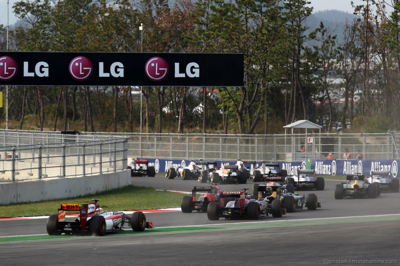 GP COREA, 14.10.2012- Gara, Narain Karthikeyan (IND) HRT Formula 1 Team F112 