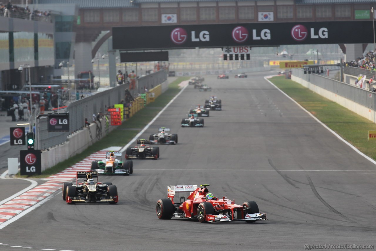 GP COREA, 14.10.2012- Gara, Felipe Massa (BRA) Ferrari F2012 