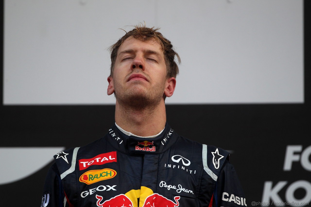 GP COREA, 14.10.2012- Gara, Sebastian Vettel (GER) Red Bull Racing RB8 vincitore