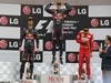 GP COREA, 14.10.2012- Gara, secondo Mark Webber (AUS) Red Bull Racing RB8, Sebastian Vettel (GER) Red Bull Racing RB8 vincitore e terzo Fernando Alonso (ESP) Ferrari F2012