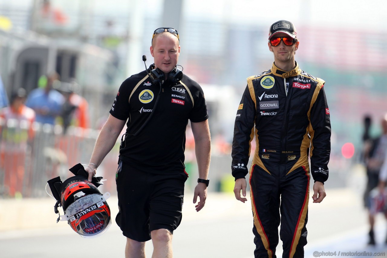 GP COREA, 13.10.2012- Prove Libere 3, Romain Grosjean (FRA) Lotus F1 Team E20