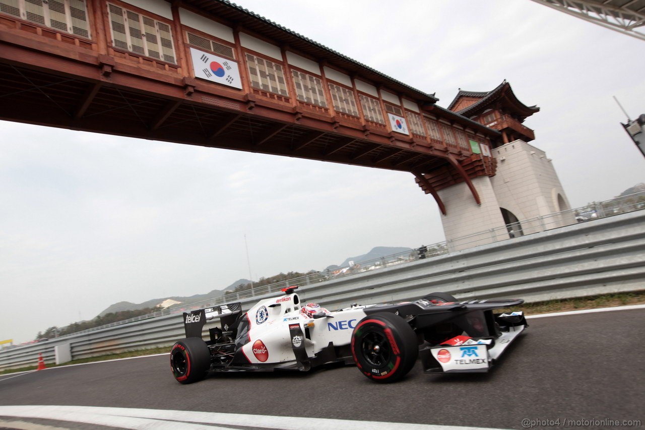 GP COREA, 13.10.2012- Prove Libere 3, Kamui Kobayashi (JAP) Sauber F1 Team C31 