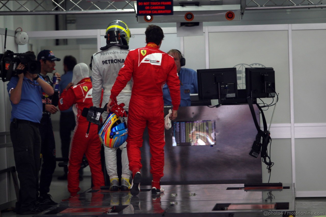 GP COREA, 13.10.2012- Qualifiche, Felipe Massa (BRA) Ferrari F2012, Nico Rosberg (GER) Mercedes AMG F1 W03 e Fernando Alonso (ESP) Ferrari F2012 