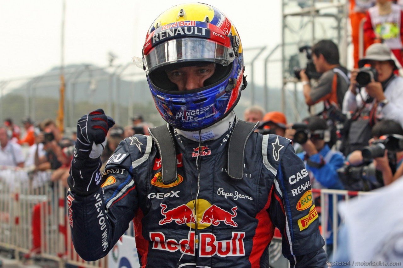 GP COREA, 13.10.2012- Qualifiche, Mark Webber (AUS) Red Bull Racing RB8 pole position 