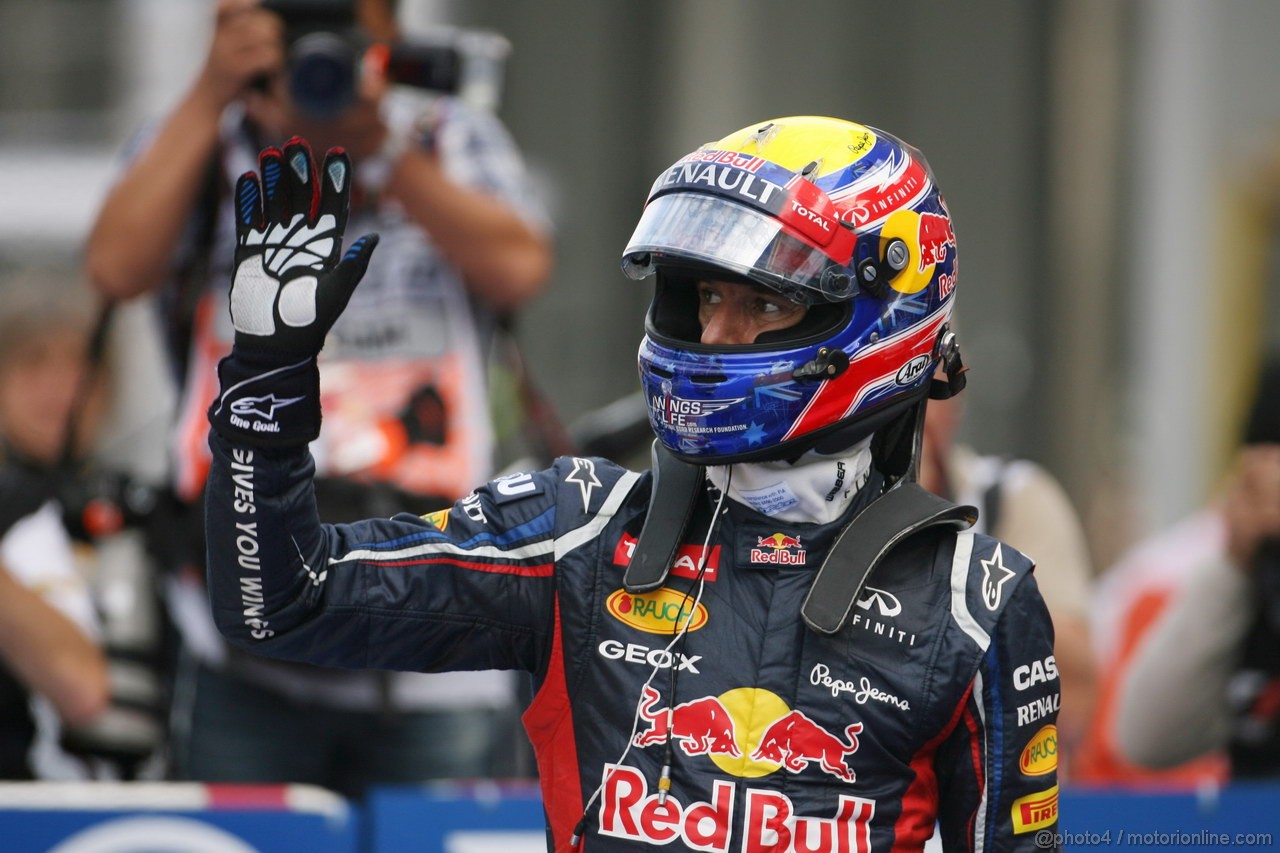 GP COREA, 13.10.2012- Qualifiche, Mark Webber (AUS) Red Bull Racing RB8 pole position 