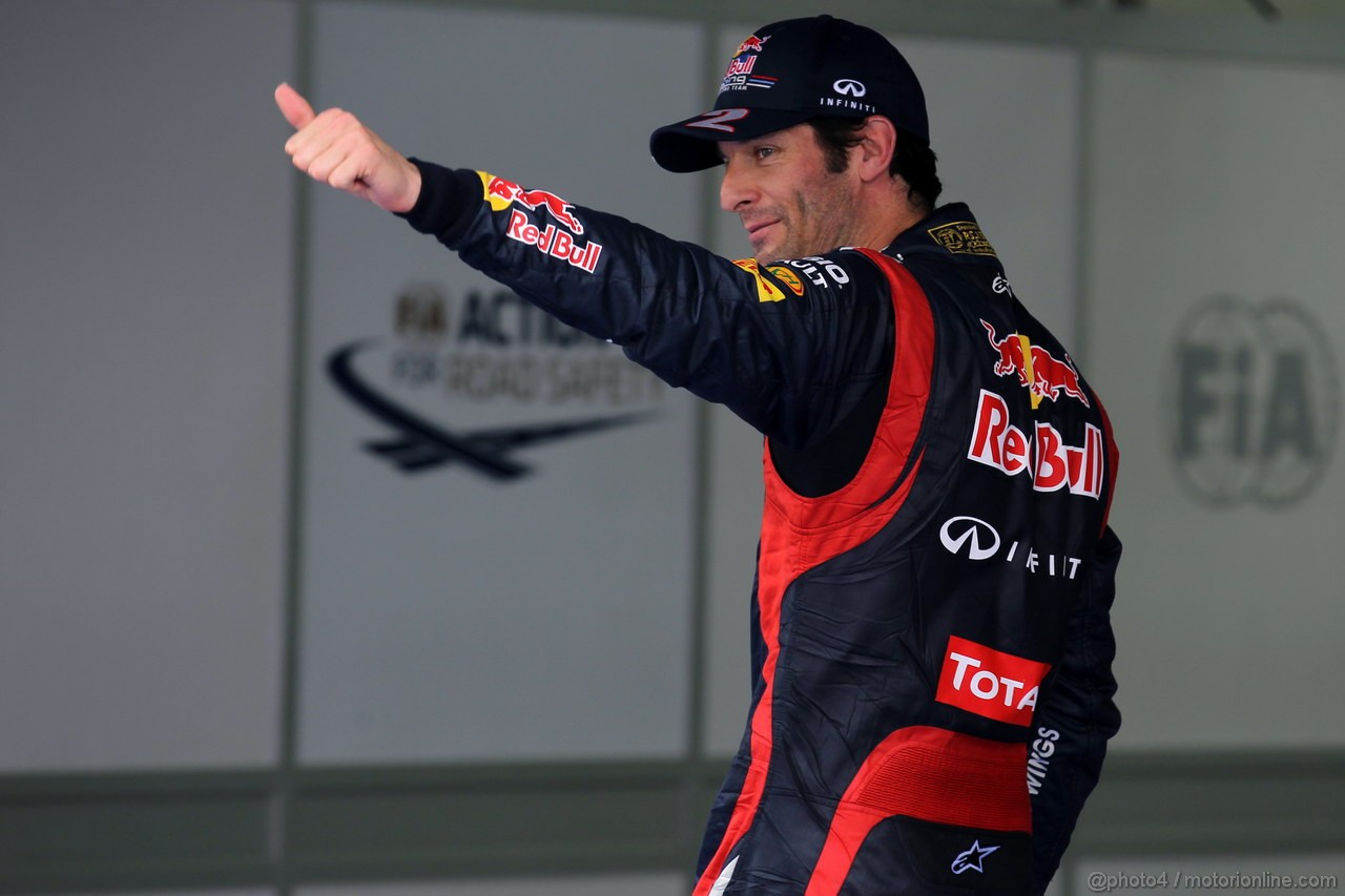 GP COREA, 13.10.2012- Qualifiche, Mark Webber (AUS) Red Bull Racing RB8 pole position 