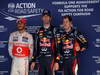 GP COREA, 13.10.2012- Qualifiche, terzo Lewis Hamilton (GBR) McLaren Mercedes MP4-27, Mark Webber (AUS) Red Bull Racing RB8 pole position e secondo Sebastian Vettel (GER) Red Bull Racing RB8