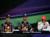 GP COREA, 13.10.2012- Qualifiche, Conferenza Stampa, Sebastian Vettel (GER) Red Bull Racing RB8, Mark Webber (AUS) Red Bull Racing RB8 e Lewis Hamilton (GBR) McLaren Mercedes MP4-27 