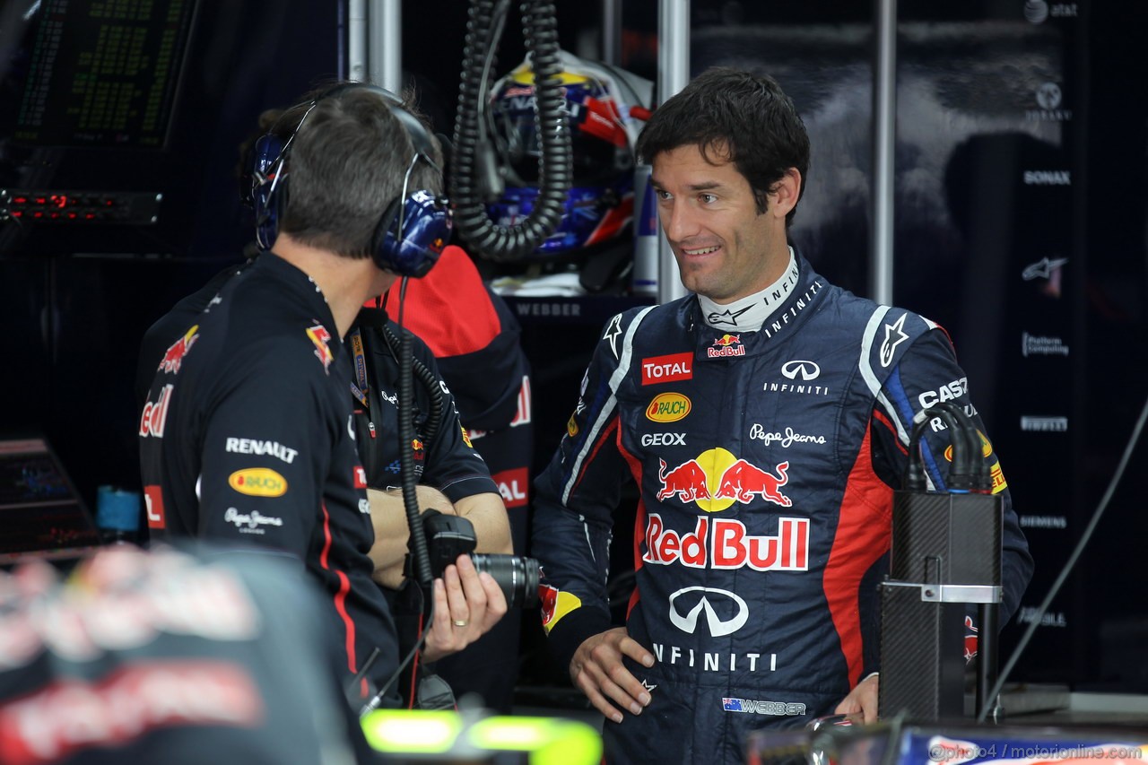 GP COREA, 12.10.2012-  Prove Libere 1, Mark Webber (AUS) Red Bull Racing RB8 
