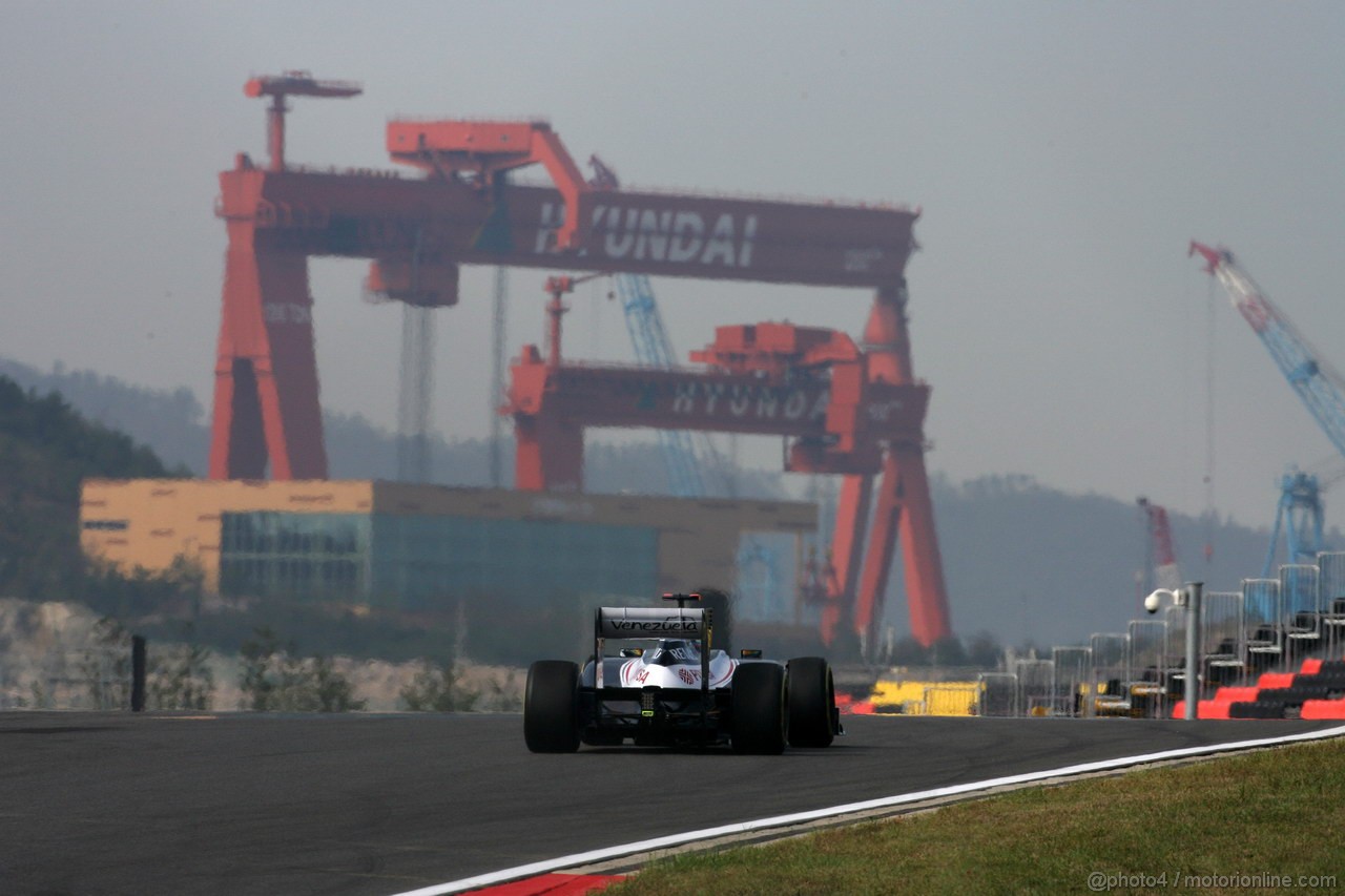 GP COREA, 12.10.2012-  Prove Libere 1, Pastor Maldonado (VEN) Williams F1 Team FW34 