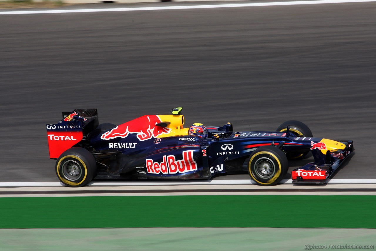 GP COREA, 12.10.2012-  Prove Libere 1, Mark Webber (AUS) Red Bull Racing RB8 