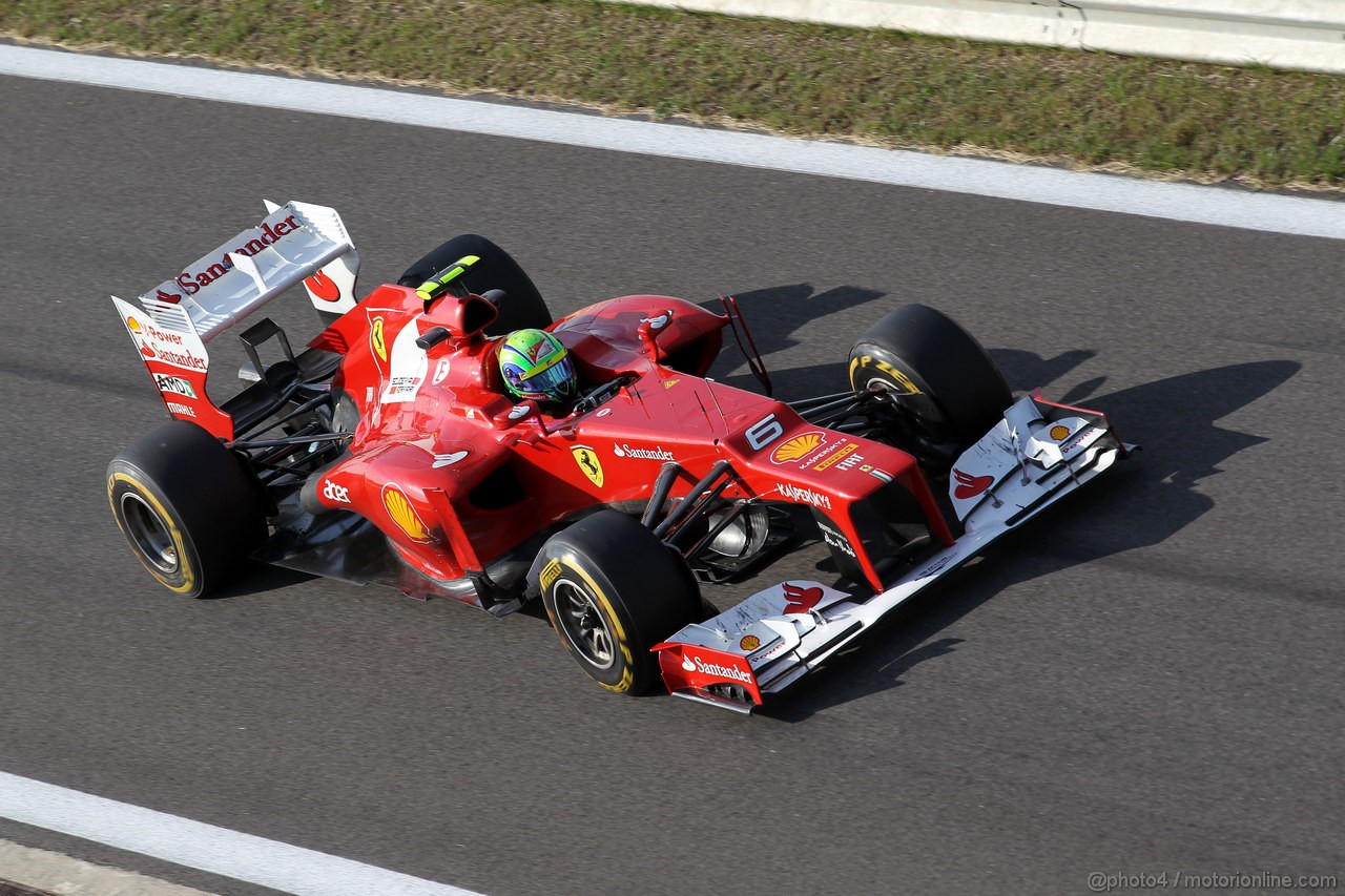 GP COREA, 12.10.2012-  Prove Libere 2, Felipe Massa (BRA) Ferrari F2012 