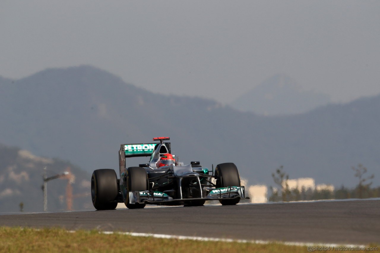 GP COREA, 12.10.2012-  Prove Libere 2, Michael Schumacher (GER) Mercedes AMG F1 W03 
