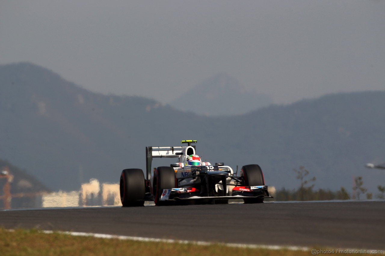 GP COREA, 12.10.2012-  Prove Libere 2, Sergio Prez (MEX) Sauber F1 Team C31 