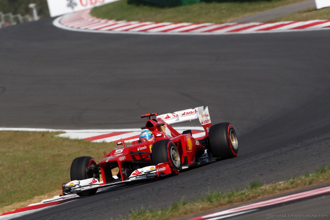 GP COREA, 12.10.2012-  Prove Libere 2, Fernando Alonso (ESP) Ferrari F2012 