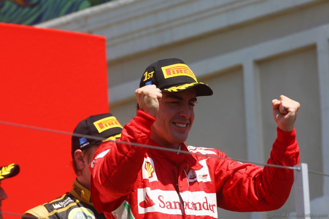 GP EUROPA, 24.06.2012- Gara, Fernando Alonso (ESP) Ferrari F2012 vincitore 