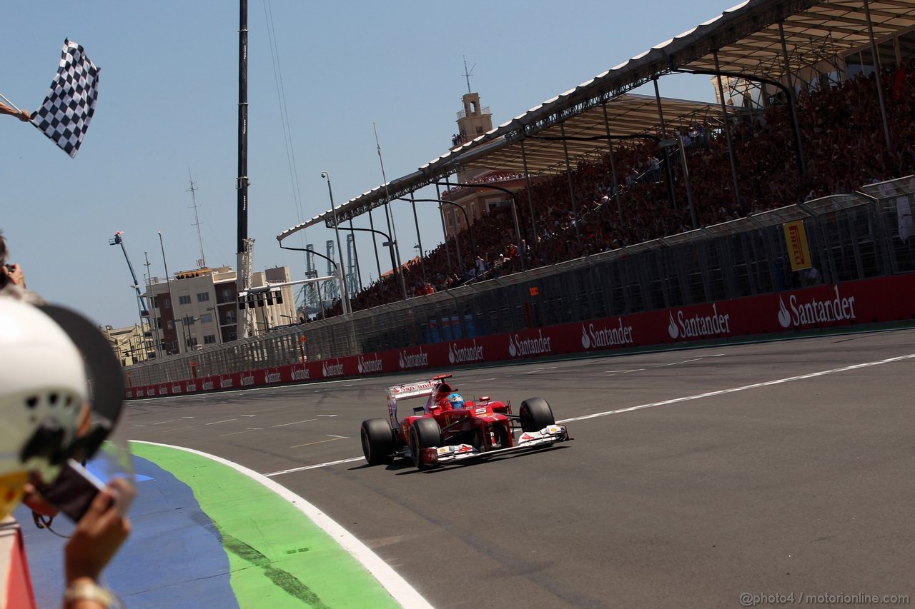 GP EUROPA, 24.06.2012- Gara, Fernando Alonso (ESP) Ferrari F2012 vincitore