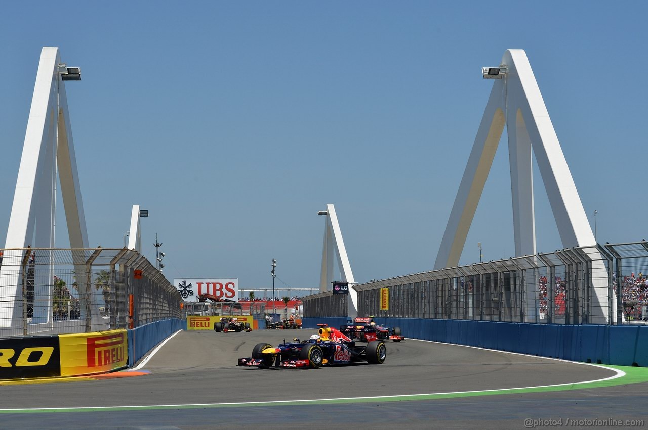GP EUROPA, 24.06.2012- Gara, Sebastian Vettel (GER) Red Bull Racing RB8 