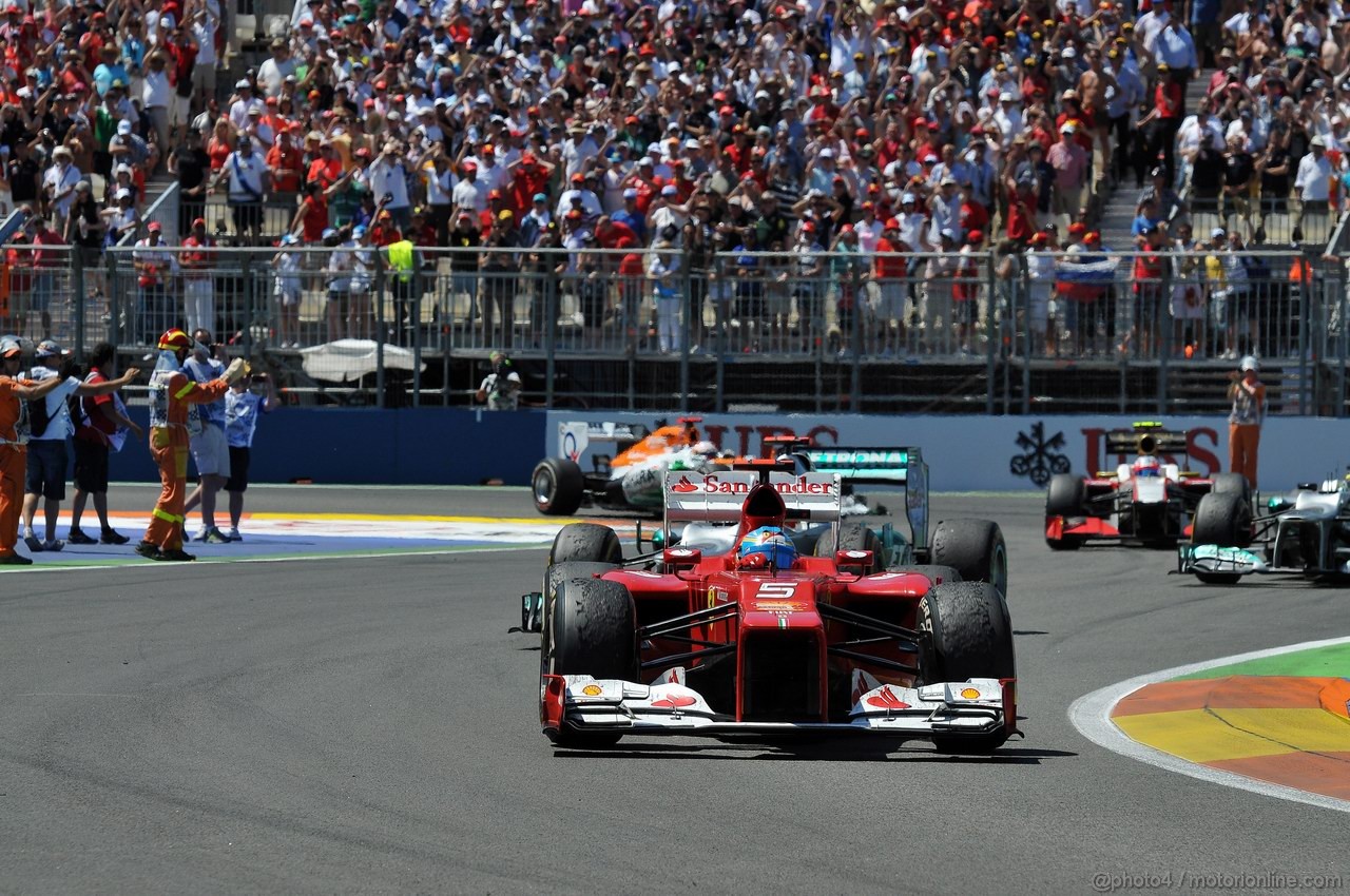 GP EUROPA, 24.06.2012- Gara, Fernando Alonso (ESP) Ferrari F2012 vincitore 