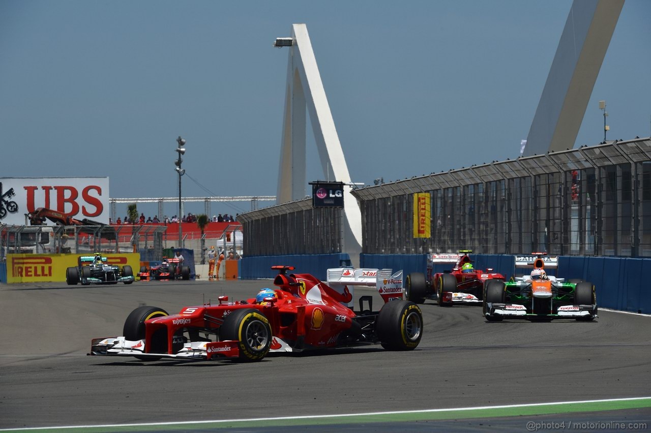 GP EUROPA, 24.06.2012- Gara, Fernando Alonso (ESP) Ferrari F2012 