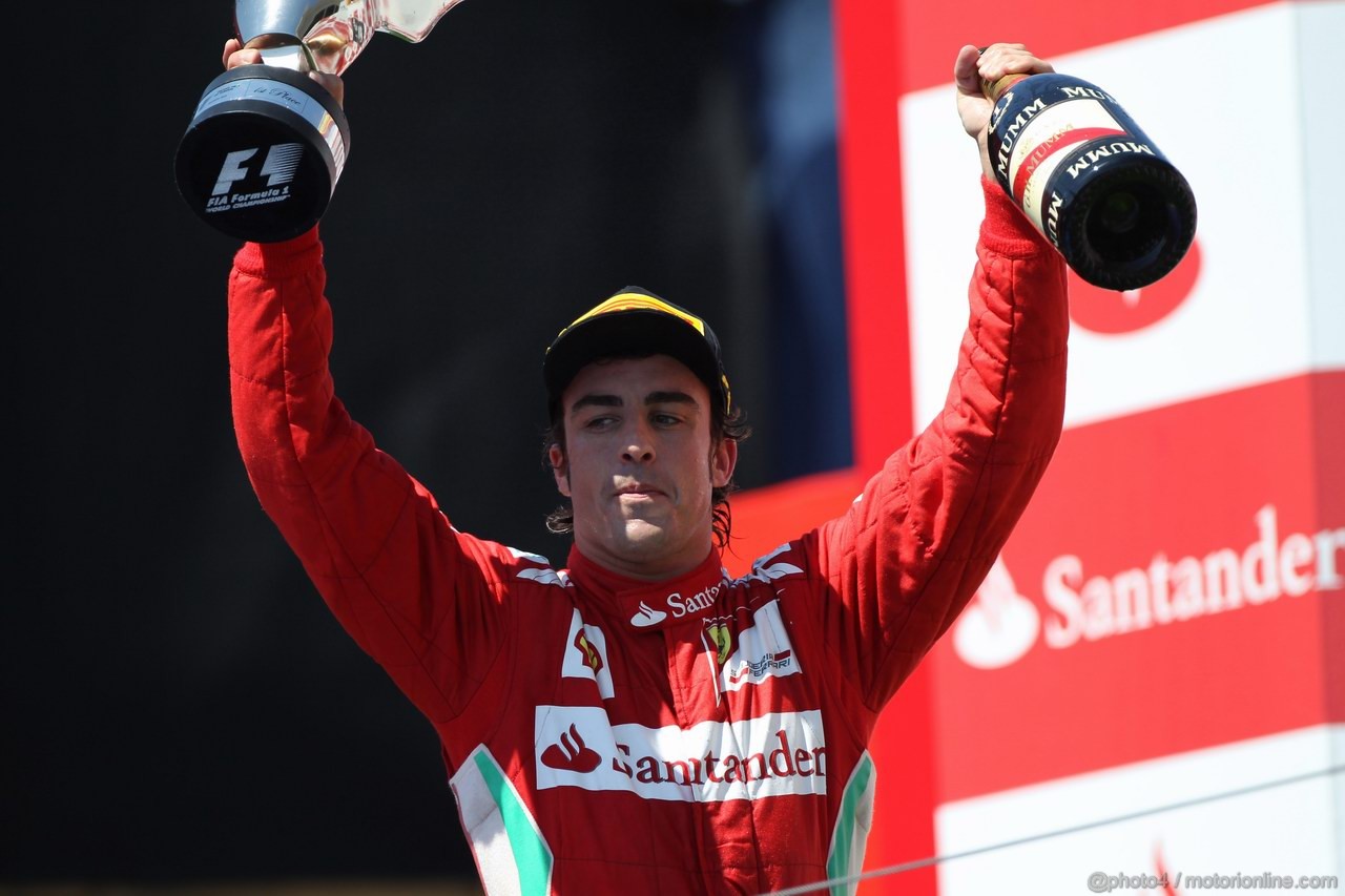 GP EUROPA, 24.06.2012- Gara, Fernando Alonso (ESP) Ferrari F2012 vincitore