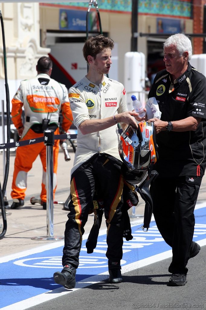 GP EUROPA, 24.06.2012- Gara, Romain Grosjean (FRA) Lotus F1 Team E20 retires from the race 
