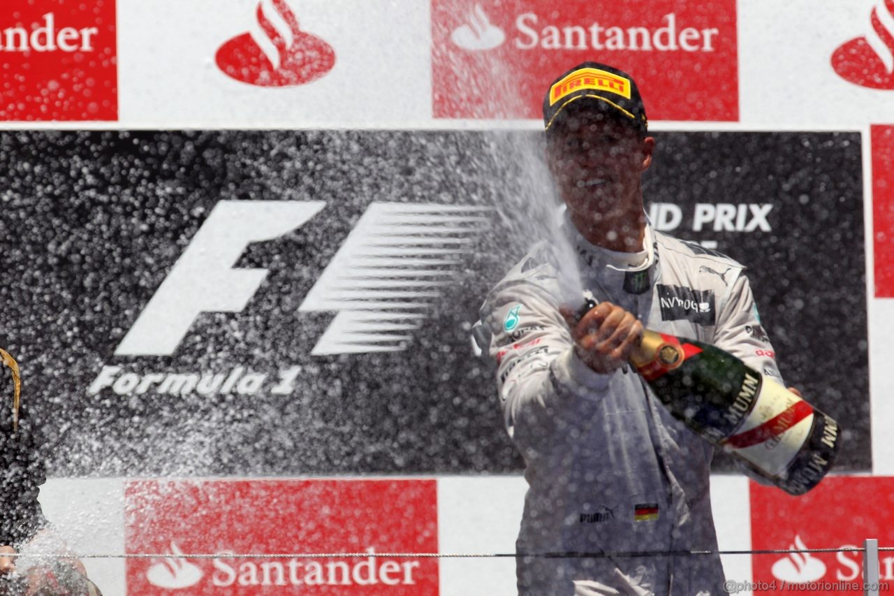 GP EUROPA, 24.06.2012- Gara, terzo Michael Schumacher (GER) Mercedes AMG F1 W03 