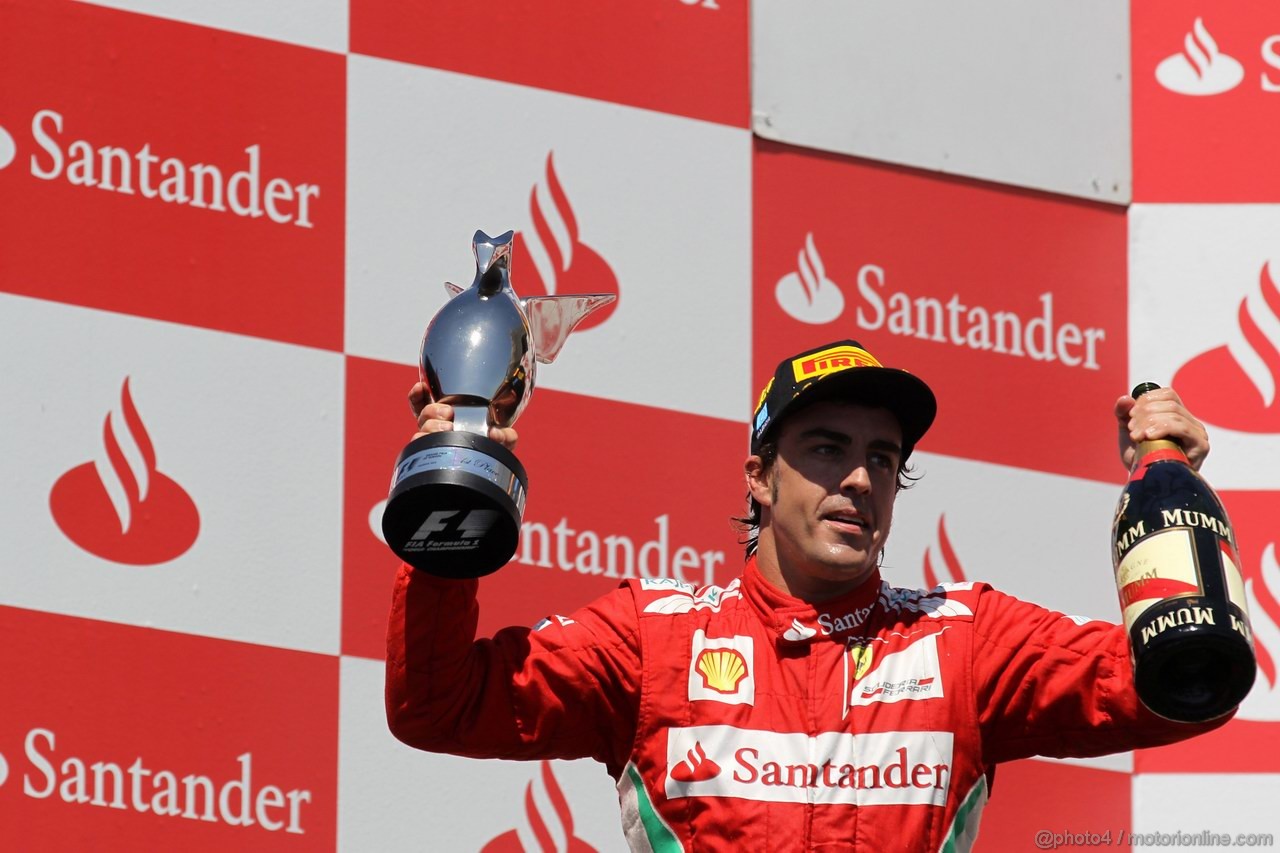 GP EUROPA, 24.06.2012- Gara, Fernando Alonso (ESP) Ferrari F2012 vincitore 