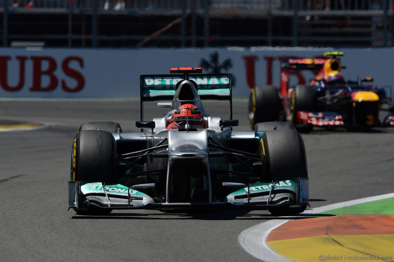 GP EUROPA, 24.06.2012- Gara, Michael Schumacher (GER) Mercedes AMG F1 W03 
