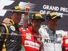 GP EUROPA, 24.06.2012- Gara, Fernando Alonso (ESP) Ferrari F2012 vincitore, secondo Kimi Raikkonen (FIN) Lotus F1 Team E20 e terzo  Michael Schumacher (GER) Mercedes AMG F1 W03 