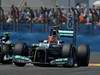 GP EUROPA, 24.06.2012- Gara, Michael Schumacher (GER) Mercedes AMG F1 W03 e Bruno Senna (BRA) Williams F1 Team FW34 