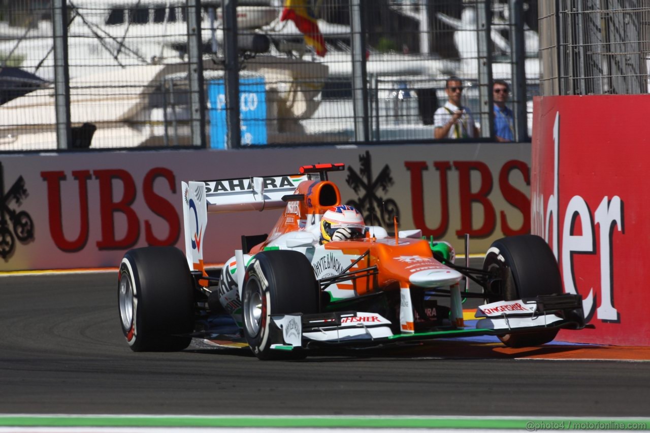 GP EUROPA, 23.06.2012- Prove Libere 3,Paul di Resta (GBR) Sahara Force India F1 Team VJM05 