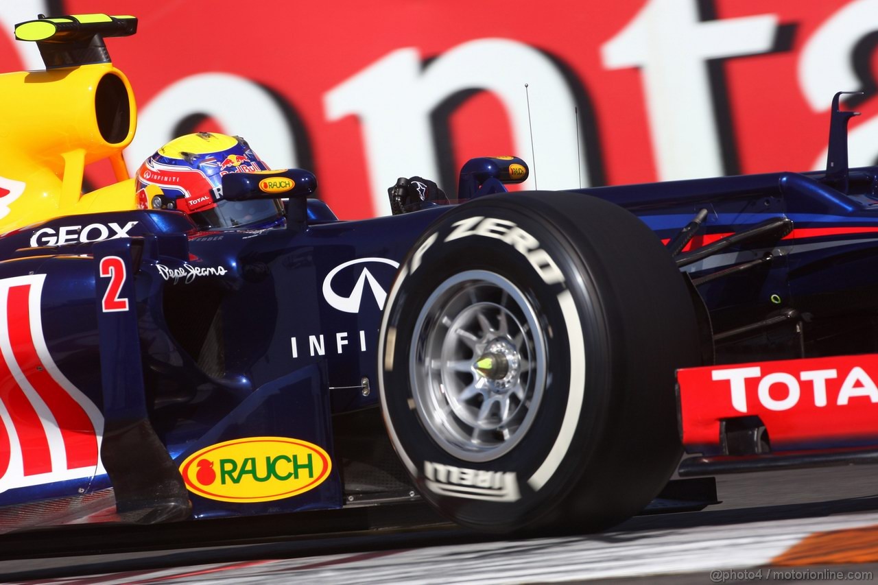 GP EUROPA, 23.06.2012- Prove Libere 3, Mark Webber (AUS) Red Bull Racing RB8 